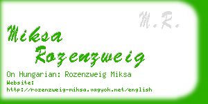 miksa rozenzweig business card